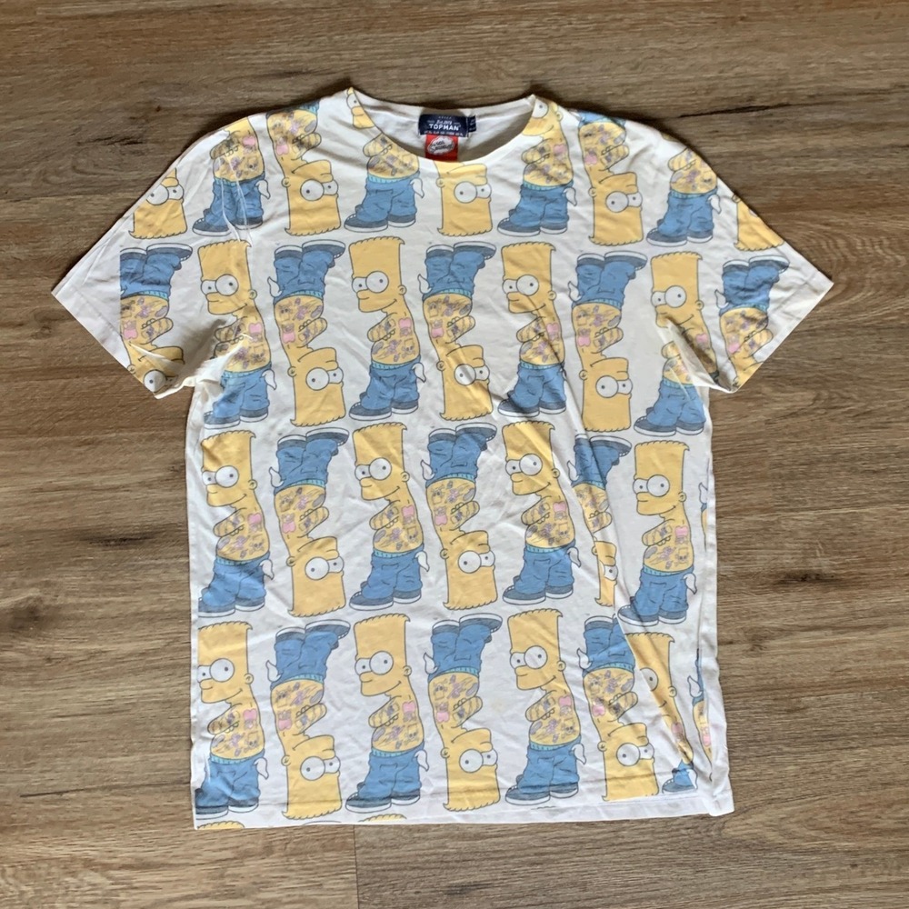 Rare Bart Simpson x Topman Tatted Up Bart T-Shirt - Size XL Mens